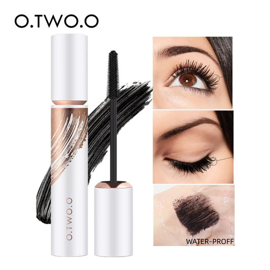 O.TWO.O Black Mascara Lengthens Eyelashes Waterproof Long-lasting 4D Silk Fiber Mascara Lashes Makeup