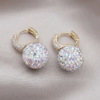 The New Fashion Jewelry Full Rhinestone Red Ball Earrings Earrings for Women
