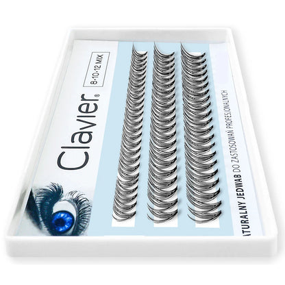 Clavier Silk Eyelashes Professional Makeup Individual Clumps Of Eyelash Extension Naturally Softer Thick Long False Lash