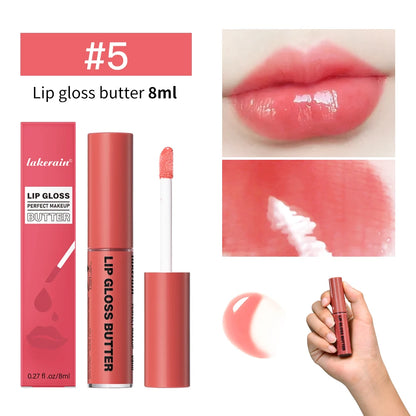 Butter Non-stick Cup Gloss Lip Gloss Moisturizing Mirror Lip Gloss Lasting Color Lip glaze Dye Lip Liquid Makeup For Women 8ml