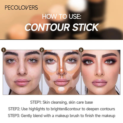 PECOLOVERS Hot Face Foundation Concealer Pen Long Lasting Dark Circles Corrector Contour Concealers Stick Cosmetic Makeup