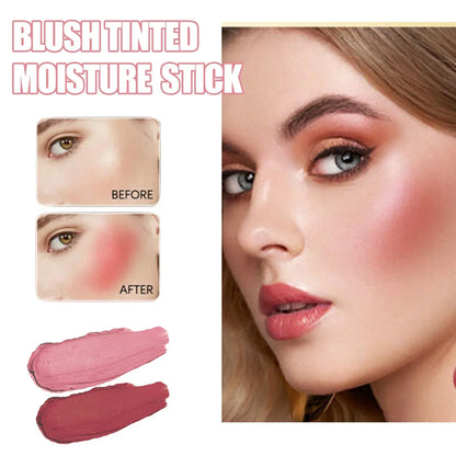 Silky Matte Pearl Blush Cream Red Pink Natural Hydrating Lip Waterproof Lasting Cheek Blush Cream Stick Apply Blush for Makeup