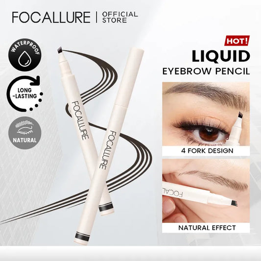 FOCALLURE 4 Forks Waterproof Eyebrow Pencil Ultra-fine Sweat-proof Long Lasting Natural Eye Brow Tattoo Tint Enhancers Cosmetics
