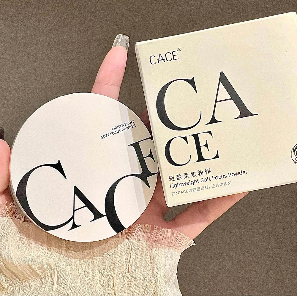 CACE Face Setting Powder Cushion Compact Powder Oil-Control  Matte Colors  Smooth Finish Concealer Makeup Pressed Powder