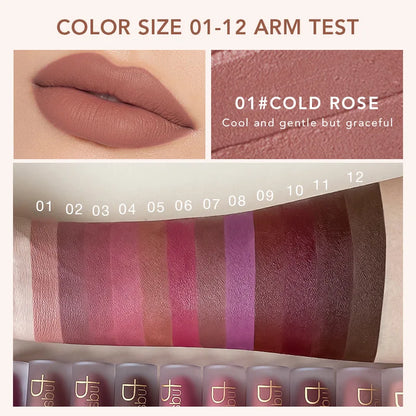 24 Color Matte Lip Glaze Long Lasting Waterproof Lip Gloss Non-stick Cup Liquid Lipstick Lip Makeup Cosmetic.