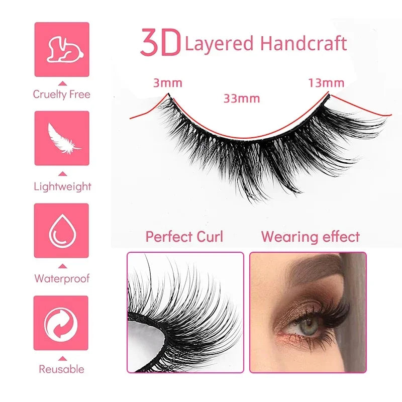 5 Pairs Cat Eye Lashes Faux Mink Eyelashes Natural long Manga Lashes Winged End Eye Elongated Eyelashes Fake Lashes Makeup