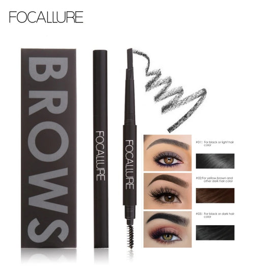 FOCALLURE 3 Colors Eyebrow Pencil Precise Brow Eyeliner Long Lasting Waterproof Blonde Brown Eye Brow Makeup Cosmetics