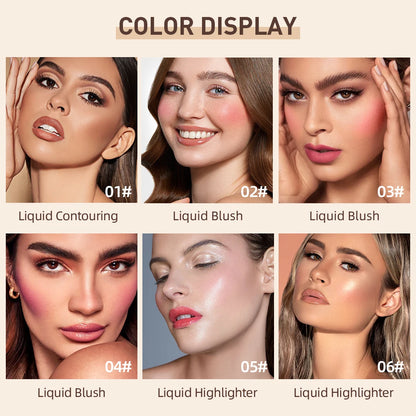 QIBEST BEAUTY Liquid Blush Face Makeup Liquid Bronzer Cream Rouge Tint Contouring Cosmetic Highlighter Bronzer Stick