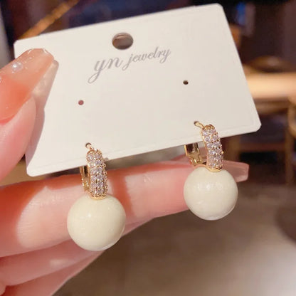 The New Fashion Jewelry Full Rhinestone Red Ball Earrings Earrings for Women