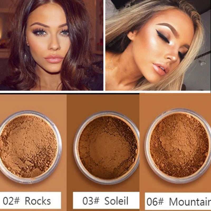 Pudaier 8color Makeup Loose Setting Powder Matte Mineral Concealer Finishing Bronzer Contour For Black Dark Skin makeup free ship