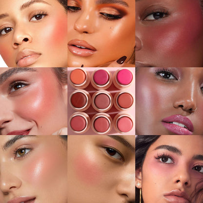 Multi-Tone Creamy Blush Stick Makeup Long-Lasting Waterproof Simple High-End Lip Cheek Tint High Pigment Hydrating Pink Blusher