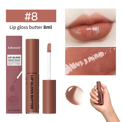 Butter Non-stick Cup Gloss Lip Gloss Moisturizing Mirror Lip Gloss Lasting Color Lip glaze Dye Lip Liquid Makeup For Women 8ml