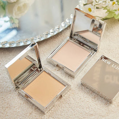 Waterproof powder with mirror, durable makeup, full face coverage, compact powder, cosmetics base