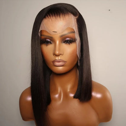 Bone Straight Bob Wig Lace Front Human Hair Wigs For Women Short Bob Wig 13x4 HD Transparent Lace Frontal Wig 180% Brazilian Hair