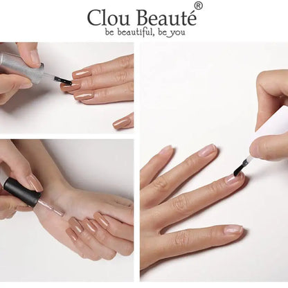 Clou Beaute Base And Top Coat Gel Nail Polish UV 15ml Transparent Soak Off Primer Gel Polish Long Lasting Gel Lacquer Nail Art