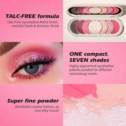 Heci Beauty Ultra-Luxe Talc-Free Pink Romantic Eye shadow  Stunning Shimmer Eye shadow Palette High Quality Makeup