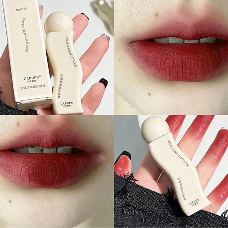 Cream velvet lip glaze matte does not fade long-lasting low saturation day touch lip glaze lip mud lipstick