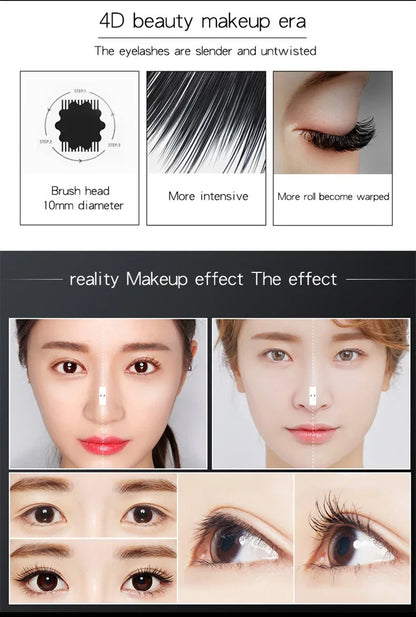 4D Silk Fiber Lash Mascara Eyelash Extension Thick Curling Non-smudge Waterproof Natural Lengthening Lasting Cosmetics Makeup