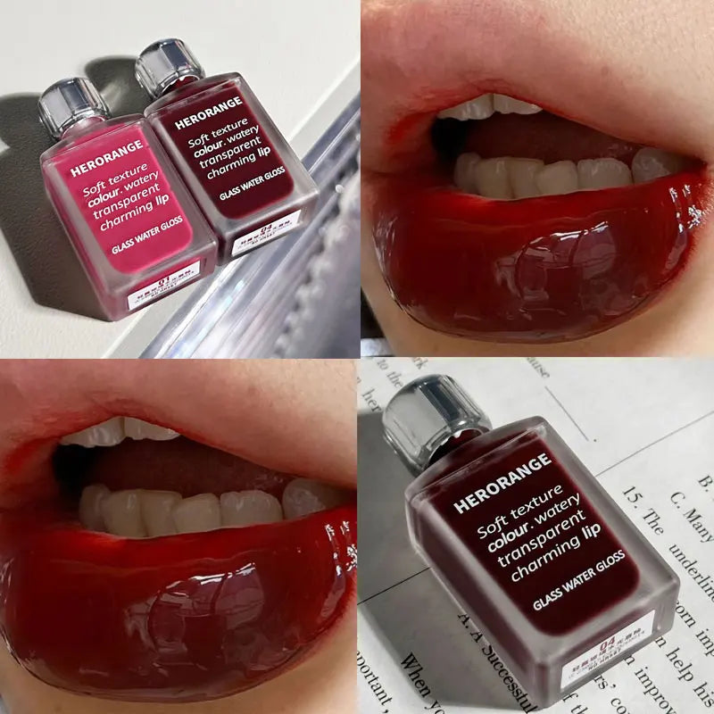 HERORANGE Transparent Ice Velvet Lip Glaze Matte Matte Pigment Lipstick Lip Gloss Student Affordable Makeup
