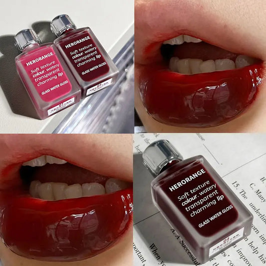 HERORANGE Transparent Ice Velvet Lip Glaze Matte Matte Pigment Lipstick Lip Gloss Student Affordable Makeup