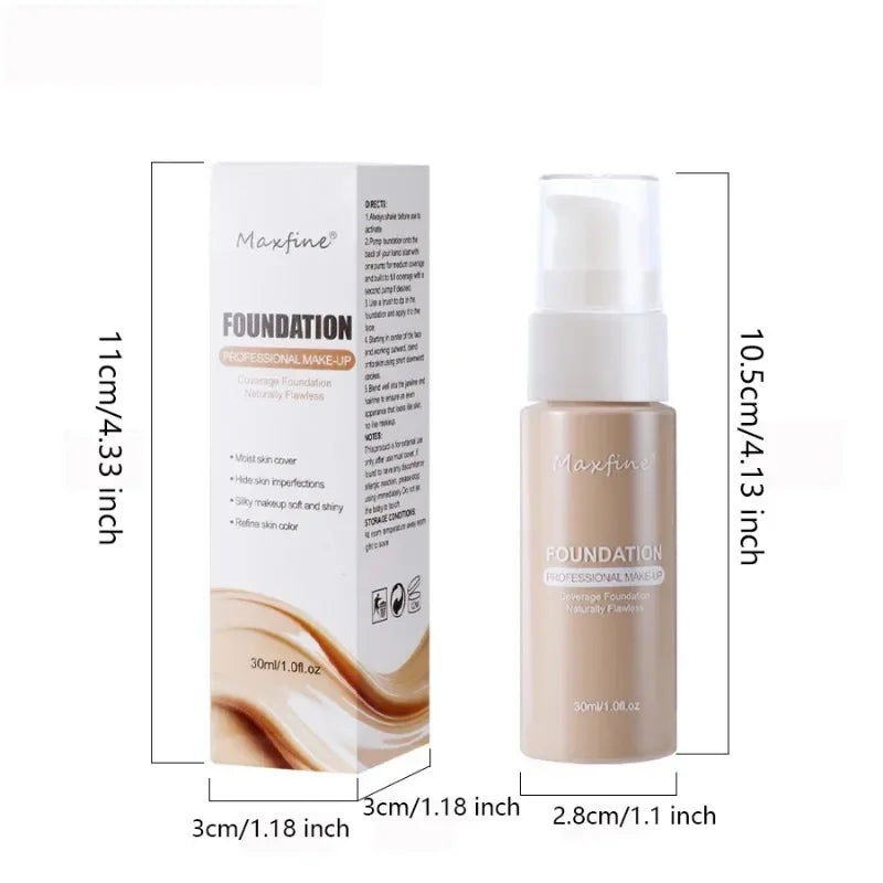 Face Liquid Foundation Cream Effective Concealer Waterproof Sweat-resistant Makeup Full Coverage Base Professional Cosmetic