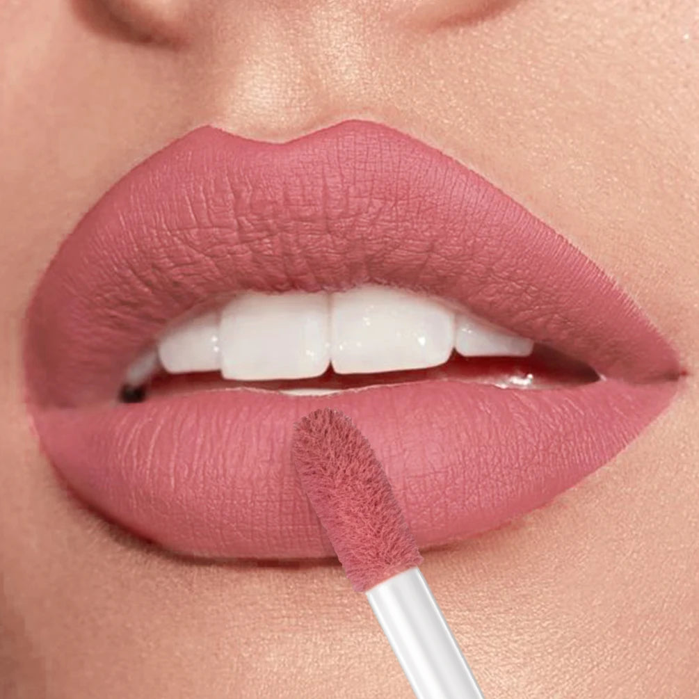 Matte Velvet Lipgloss Waterproof Long-lasting Liquid Lipstick Cosmetic Beauty Keep 24 Hours Long Lasting No Fade Makeup