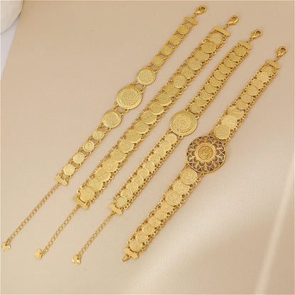 KDE Coin Bracelet for Women Gold Color jewelry Exquisite Party Gift Dubai Luxury Bracelet