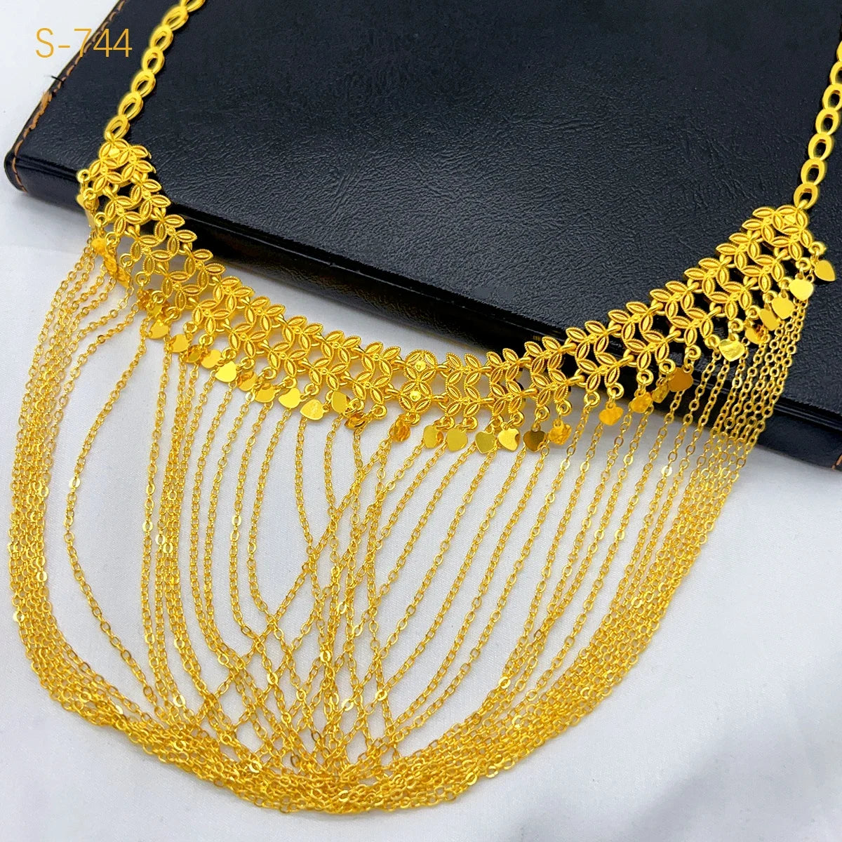 Dubai Brazilian Tassel 24k Gold Plated Jewelry Sets For Women Wedding Ethiopian Indian Bridal Necklace And Earring Party Gifts