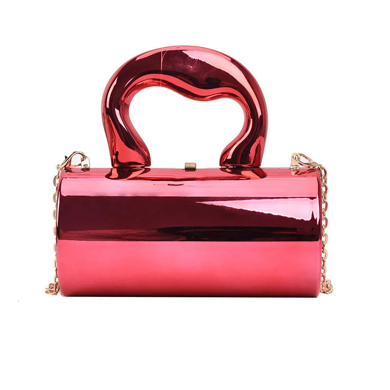 Women's Handbag Bags For Women Party Clutches Fashion Cylinder Mini Evening Purse Crossbody Shoulder Bag Gold Box Clutch