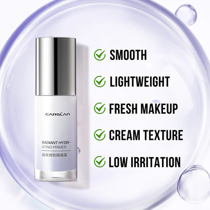 CARSLAN Radiant Hydrating Face Primer Mosituriser Smoothing Brighten Improve Dullness Foundation Primer Base Makeup