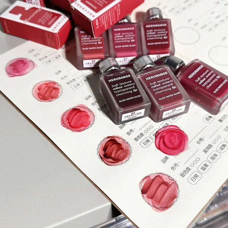HERORANGE Transparent Ice Velvet Lip Glaze Matte Matte Pigment Lipstick Lip Gloss Student Affordable Makeup