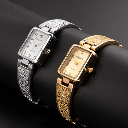 Luxury Watch for Women Thin Metal Bracelet Small Square Dial Dress Lady Quartz Watches for Women