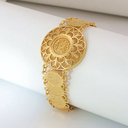 KDE Coin Bracelet for Women Gold Color jewelry Exquisite Party Gift Dubai Luxury Bracelet