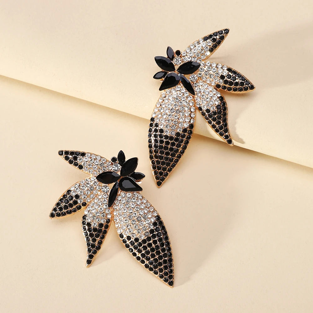 Shiny Rhinestone Wing Charm Decor Female Unusual Bride Wedding Party Jewelry Trend Luxury Design Dangle Earrings For Women