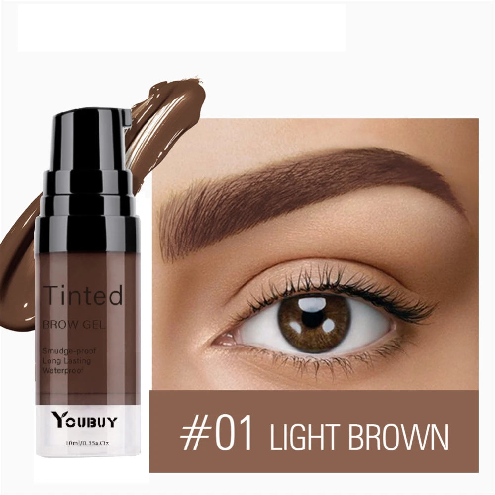 Natural 4 Colors Liquid Dyeing Eyebrow Cream Set Waterproof Durable Brown Tint Eyebrow Henna Mascara Eyebrows Paint Makeup