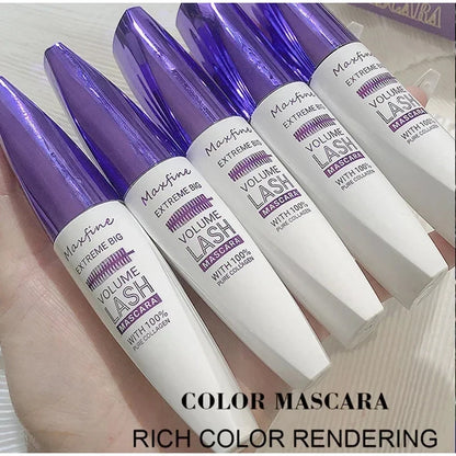 Maxfine 5d Three-dimensional Mascara Purple Blue White Multi-color Mascara Base Long-lasting Non-smudge Long-lasting Curling Shaping Mas