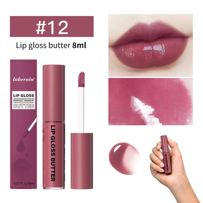 Butter Non-stick Cup Gloss Lip Gloss Moisturizing Mirror Lip Gloss Lasting Color Lip glaze Dye Lip Liquid Makeup For Women 8ml