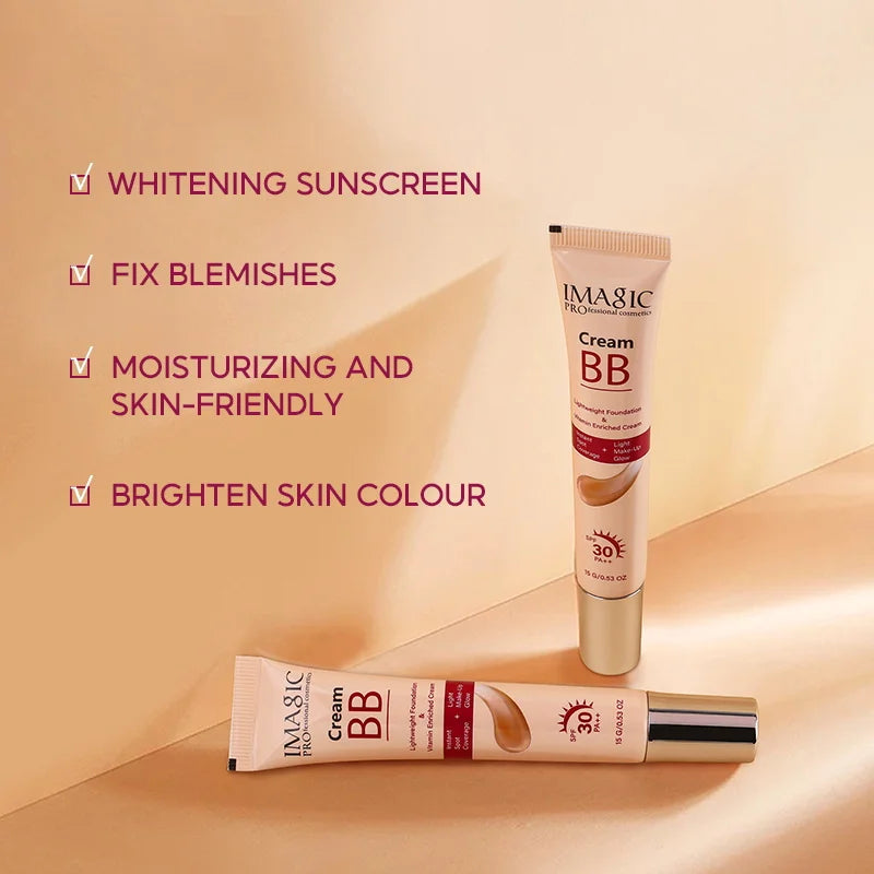 IMAGIC Lightweight Foundation BB Cream Sunscreen Smooth Coverage SPF30 PA++ Long Lasting Light Makeup Glow FA-142 15g