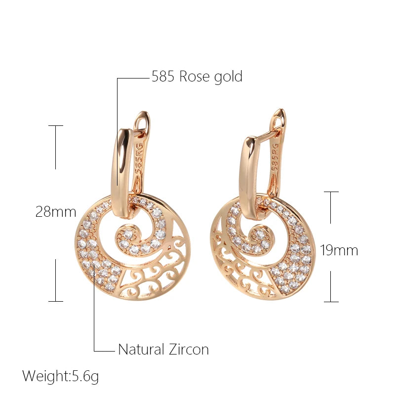 JULYDREAM Hollow Round Pendant Paved Zircon Separable Earrings Gold Color Women Luxury Jewelry