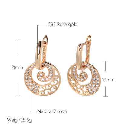 JULYDREAM Hollow Round Pendant Paved Zircon Separable Earrings Gold Color Women Luxury Jewelry