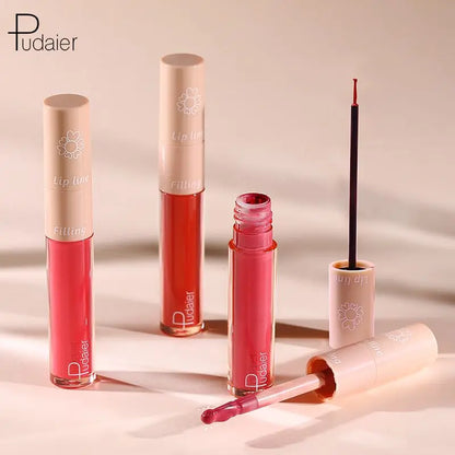 Pudaier Double-Ended Liquid Matte Lipstick Delicate Smooth Lip Line Lip Gloss Moisturizing Lip Cosmetic Makeup