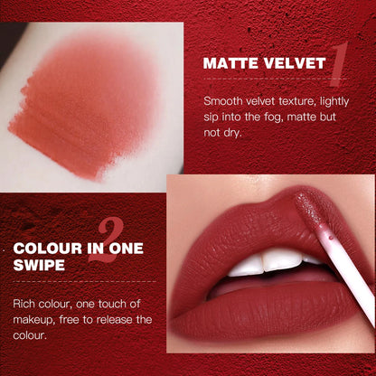 QIBEST  Colors High Quality Lip Gloss Matte Liquid Lipstick Waterproof Long-Lasting Makeup Lip Glaze Lightweight Tint Cosmetic