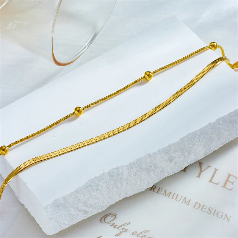 XIYANIKE  Stainless Anklet Steel Golden Simple accessories for Women