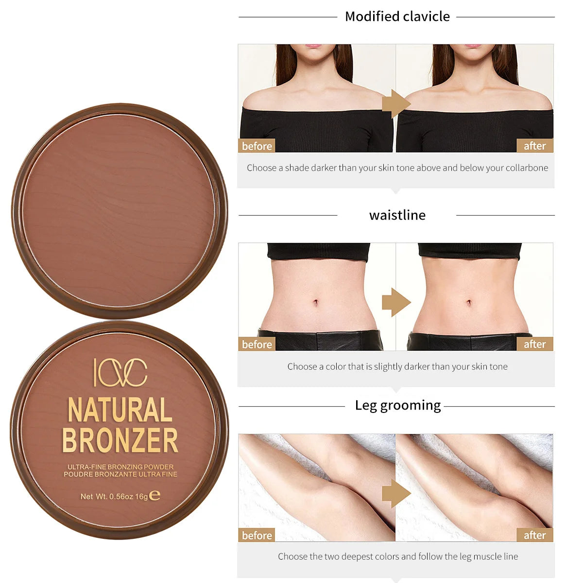 Matte Contouring Palette Multi-Action Long Lasting Natural Stereoscopic 3D Face Shading Powder Contour Eyeshadow Make-up Powder