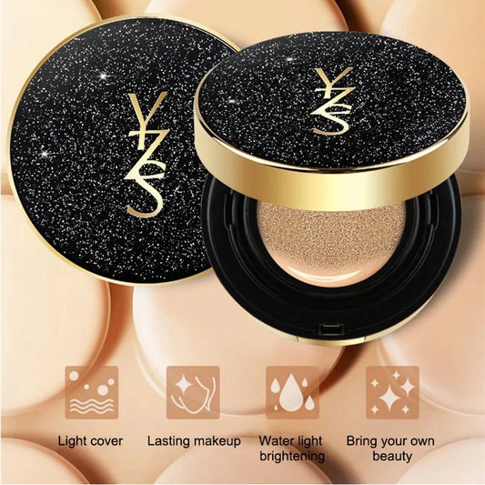 YZS 2-IN-1 Air Cushion Pressed Powder Combination Waterproof Light Moisturizing Concealer Foundation Cream Lasting Brighten Tone