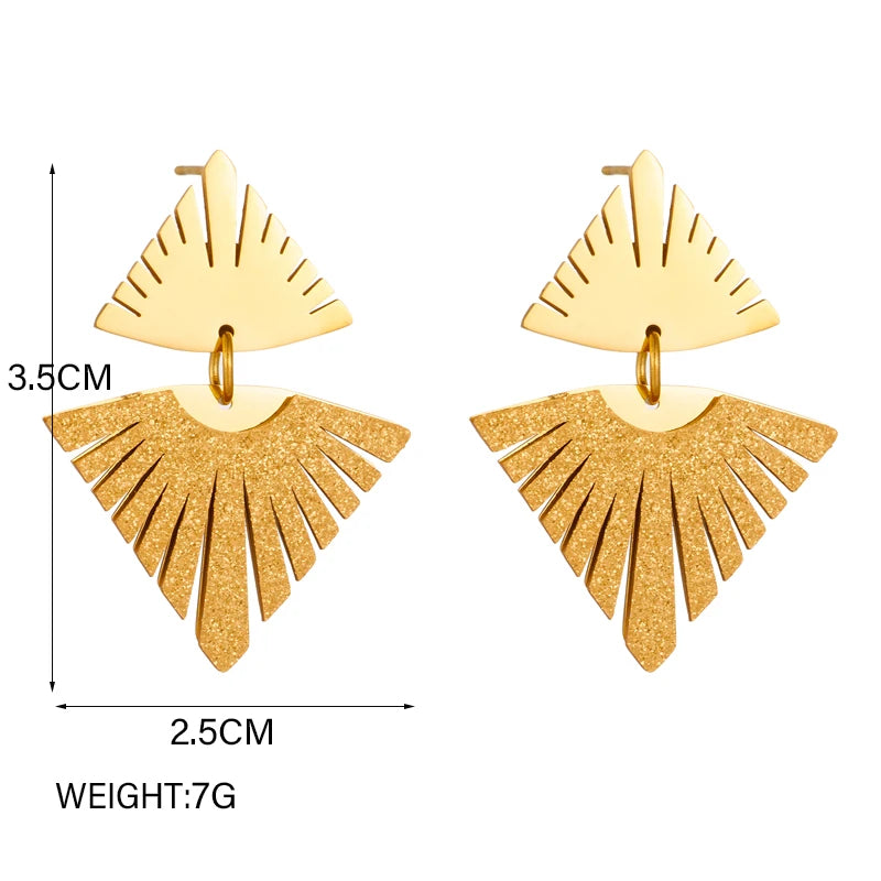 DIEYURO 316L Stainless Steel Heart Butterfly Leaf Drop Earrings For Women Girl Fashion Anti-rust Ear Jewelry