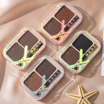 ZUOFILY 2 Colors In 1 Eyebrow Powder Professional Natural Makeup Palette Eyebrow with Eye Brush Enhancers Eye Brows Shadow Powder