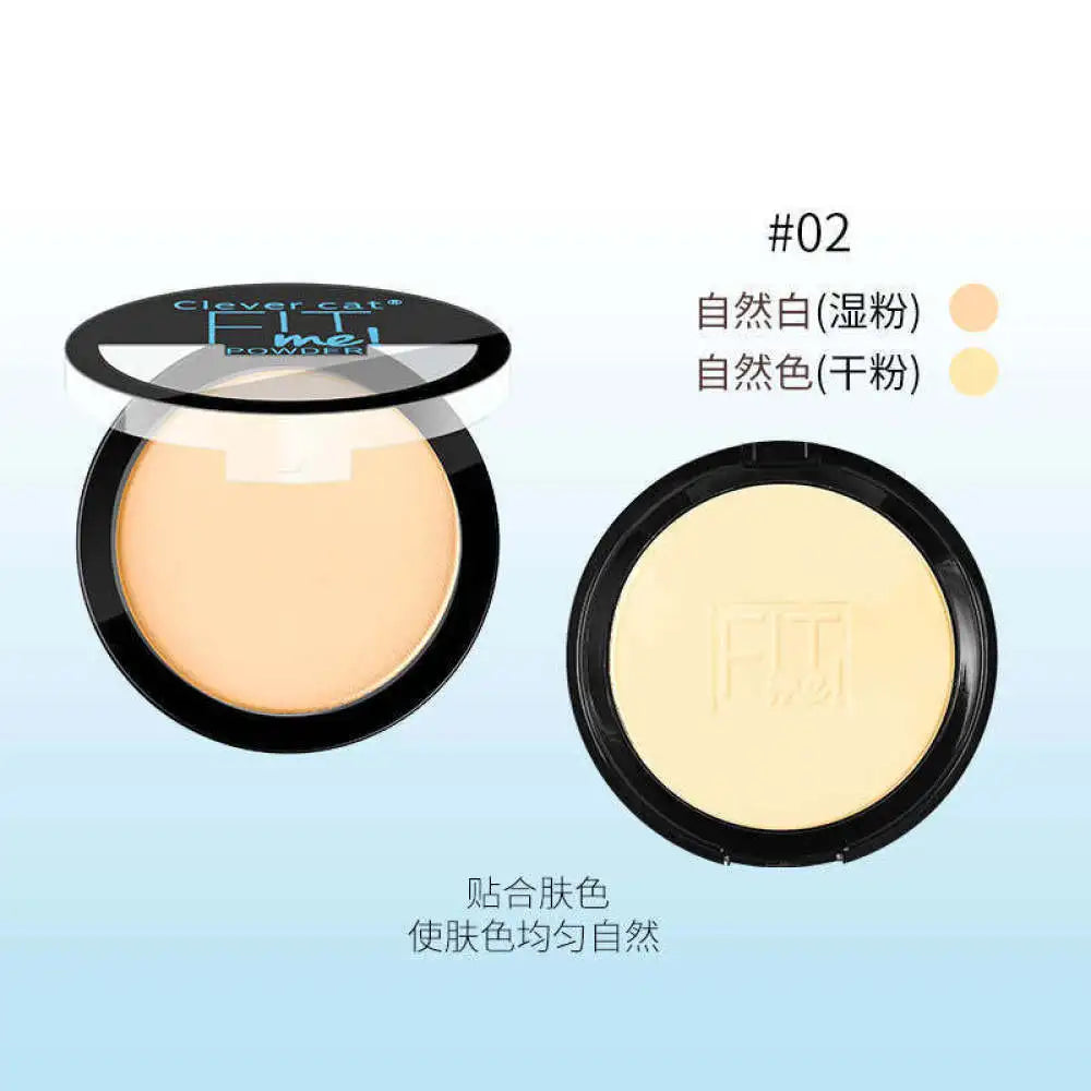 2 In 1 Nature Moisturizer Face Powder Smooth Foundation Pressed Powder Makeup Concealer Pores Cover Whitening Brighten Cosmetics