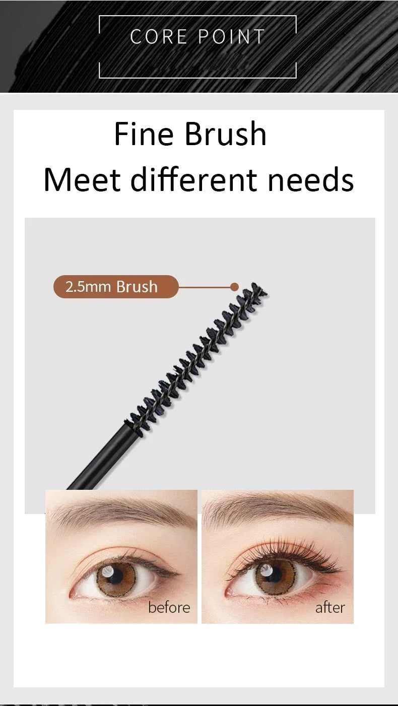 Silk Fiber Matte Mascara Makeup Ultra-Fine Brush Lengthens Eyelashes Waterproof Fast Dry Brown Black Curling Mascara Cosmetic