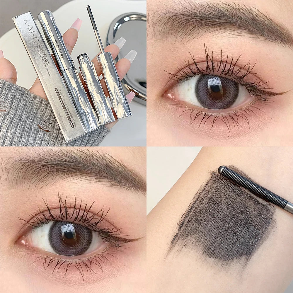 Small Steel Tube Mascara Black Thick Curling Eyelash Extensions Waterproof Long-lasting 4D Eye Lengthening Fast Dry Eyes Makeup